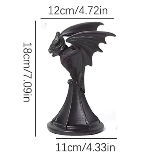 Handmade Resin Halloween Bat Candlesticks – Gothic Animal Sculpture Candle Holders