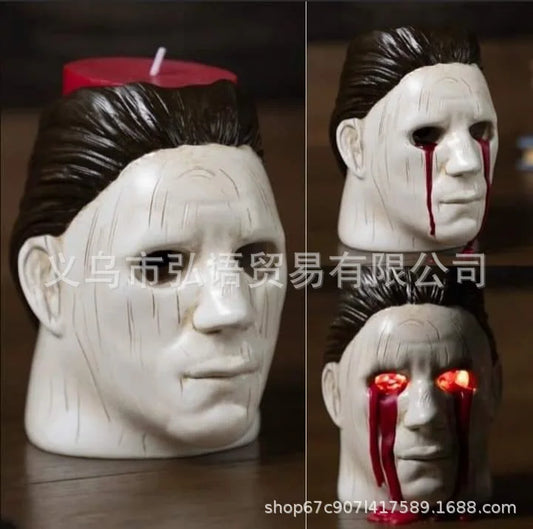 Creative Horror Head Candlestick – Bleeding Red Candle Party Decoration